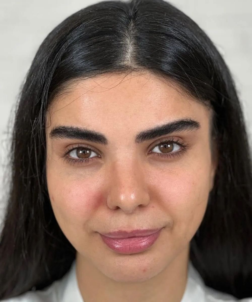 Before Arabic makeup and hairstyle