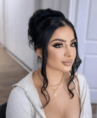 Arabic smokey eye makeup with defined lashes and eyeliner